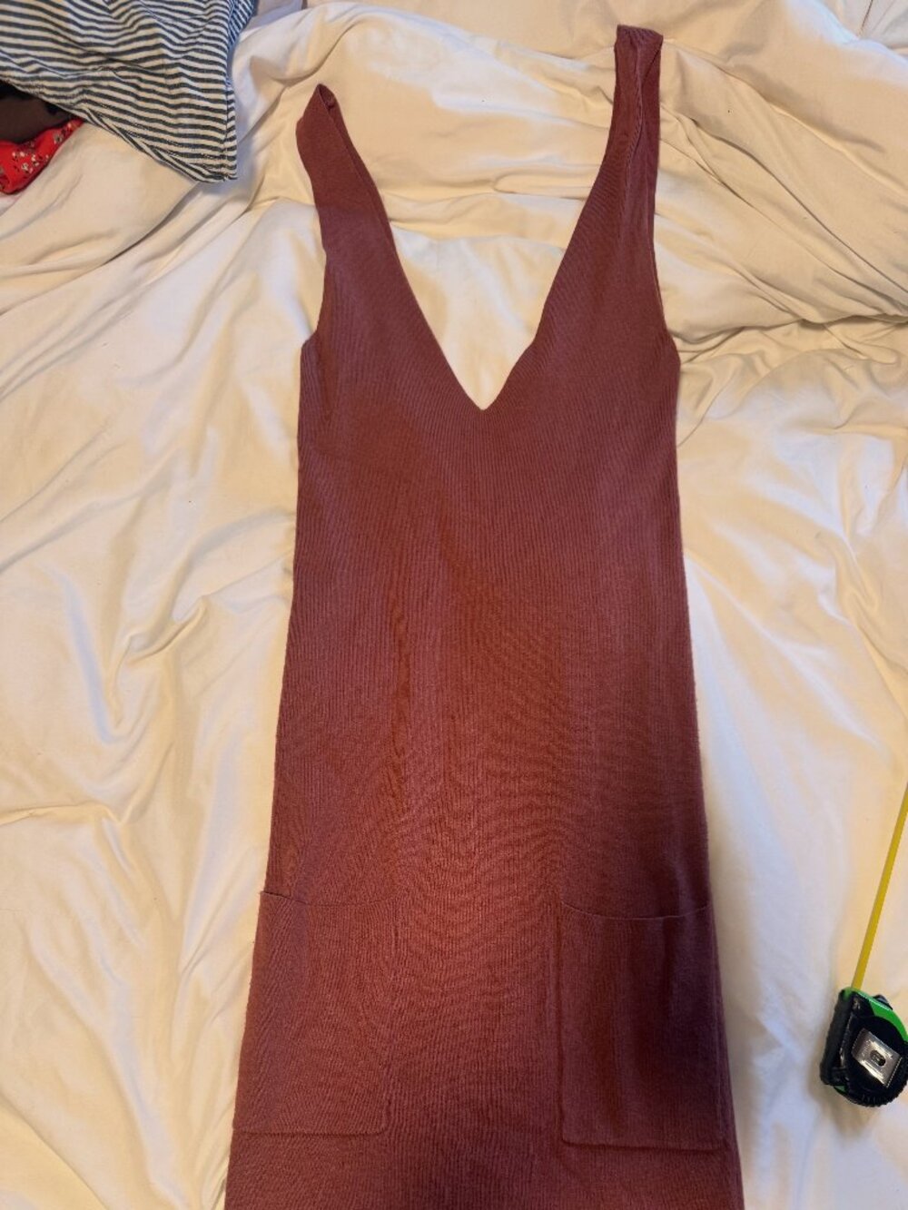 V-Neck/Back Sweater Dress
